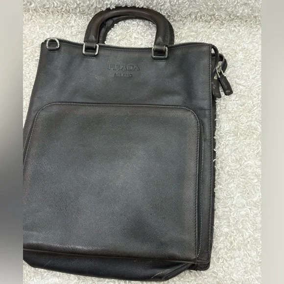 Prada Aged Saffiano Leather Vertical Briefcase Bag - Picture 5 of 16